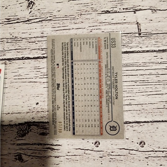 Tyler Holton rc 2024 Topps Update Series  #US33 Detroit Tigers vintage stock /99 - Picture 2 of 3